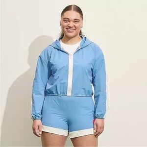 Prince Pickleball Women's Woven Zip-Front Hooded Jacket‎ - Light Blue XL